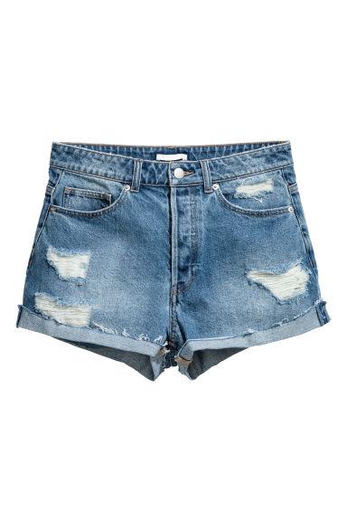 H & M - Short High Waist Shorts - Blu