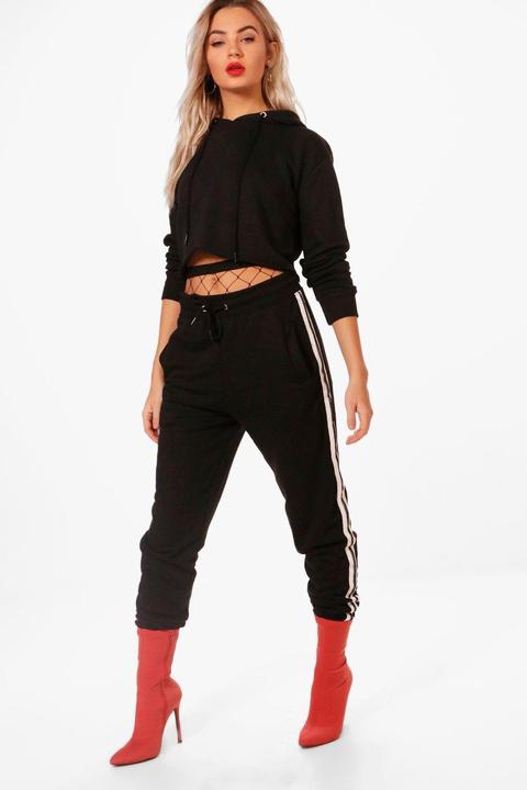 Charlotte Contrast Tape Hoodie Tracksuit