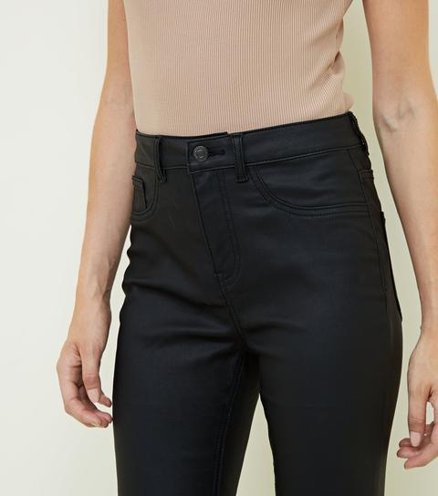 petite leather look jeans