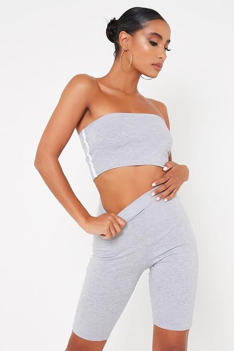 Grey Bandeau And Cycling Short Set , Grey