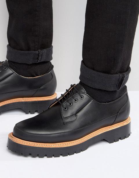 Asos - Scarpe Derby In Pelle Nere Prodotte In Inghilterra - Nero