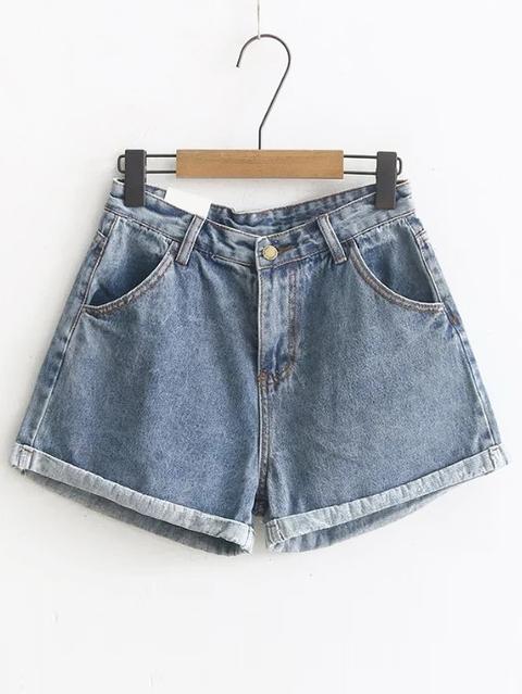 Blu Rolled Hem Denim Shorts