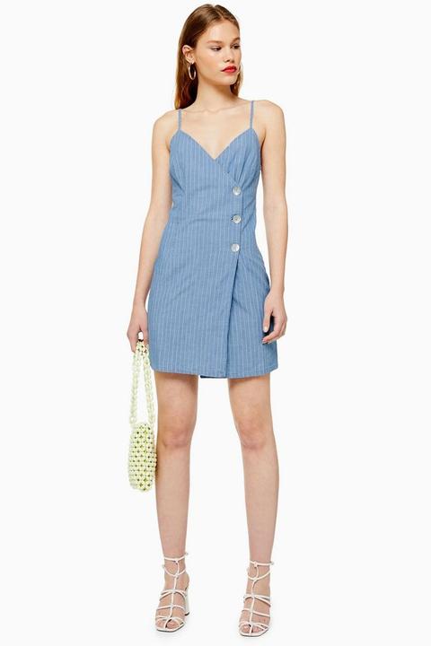 topshop stripe wrap dress