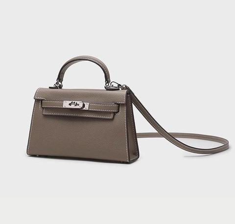 Micro Lock Bag Taupe & Silver