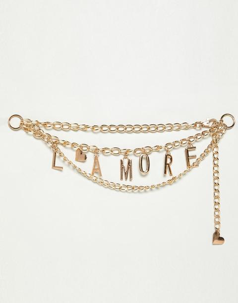 Asos Design L'amore Chain Waist And Hip Belt-gold