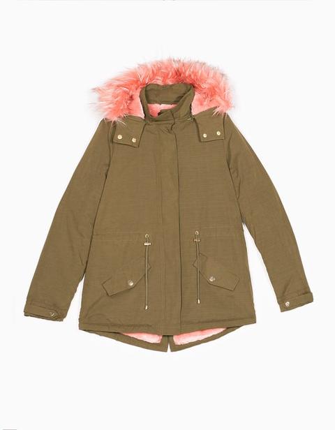 Parka Con Capucha Pelo