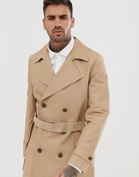 Asos Design - Trench Imperméable Coupe Croisée - Taupe