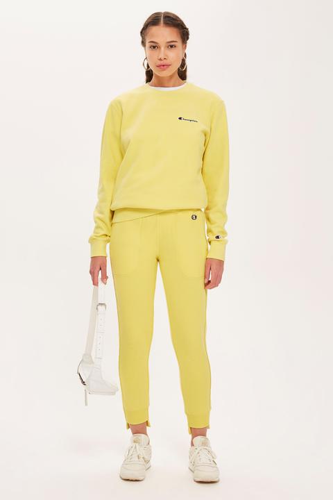 Womens Small Script Logo Sweatshirt By Champion - Yellow, Yellow