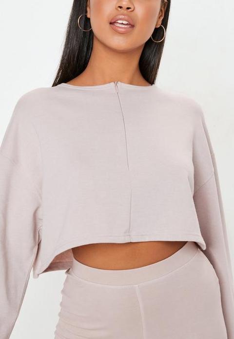 zip crop sweater