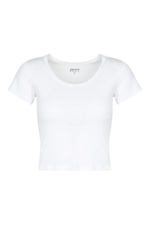 T-shirt Corta Basic Bianca Aderente