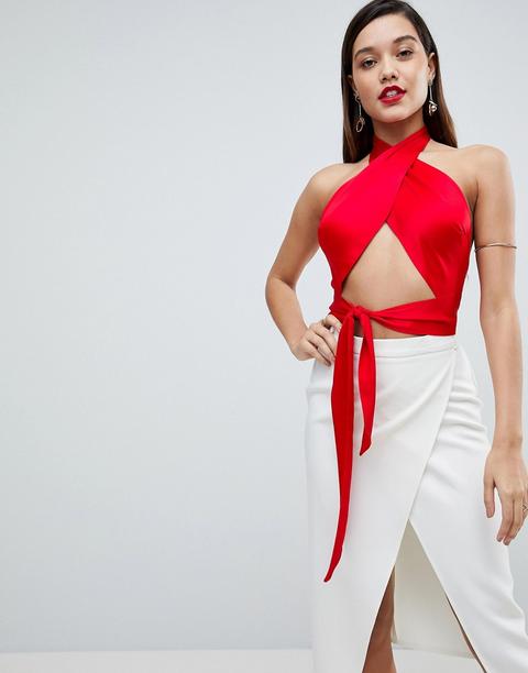 Top Sexy Con Cuello Halter Cruzado Y Detalle De Lazo De Asos Design