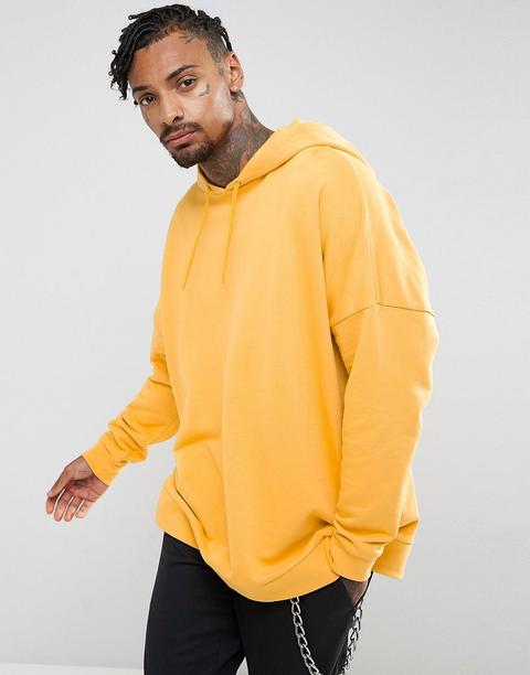 Sudadera Con Capucha Extragrande Extrema En Amarillo De Asos