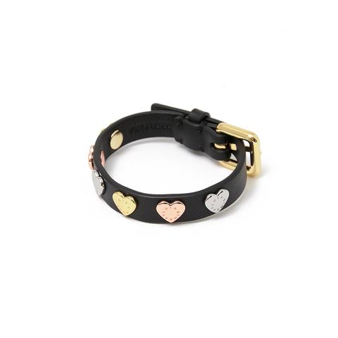 Pulsera Correa Piel Tachuelas Corazón Negra from Bimba Y Lola on 21 Buttons