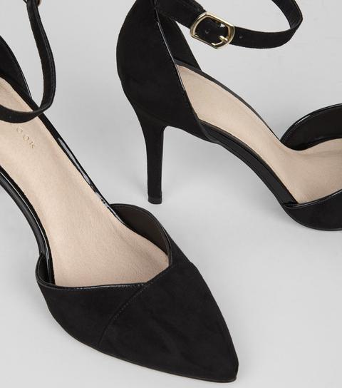 Black Comfort Suedette Pointed Heels