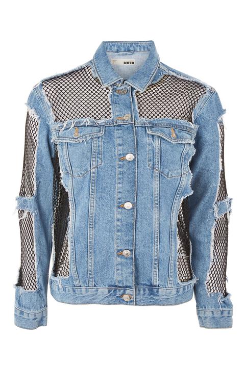 Moto oversized discount denim jacket