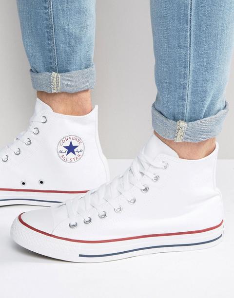 Converse - All Star - Scarpe Di Tela Alte Bianche M7650c - Bianco