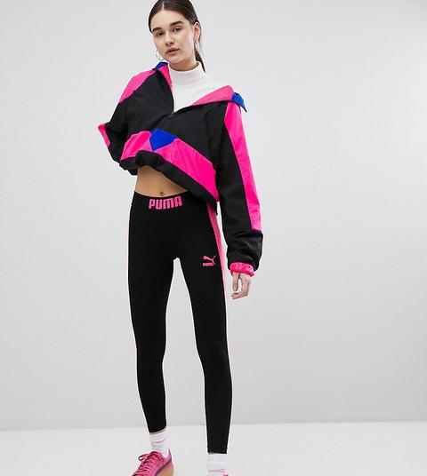 Puma - Leggings Con Pannelli Laterali Fluo - In Esclusiva Per Asos - Nero