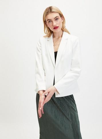 Womens White Clean Ponte Blazer, White