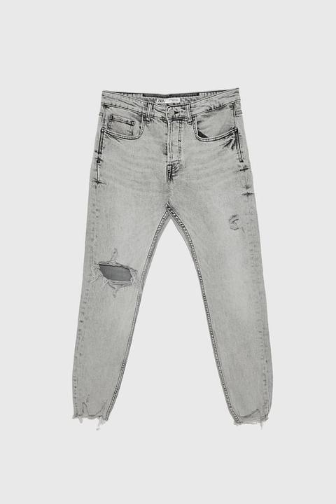 Skinny-jeans Mit Unversäubertem Saum