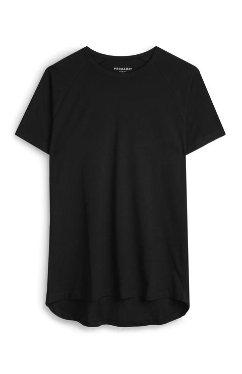 Camiseta Negra De Algodón Orgánico De Corte Cuadrado