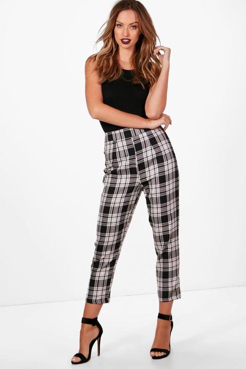 Woven Large Check Slim Fit Trousers