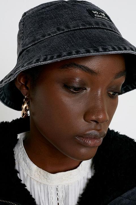 Uo Denim Bucket Hat - Black At Urban Outfitters
