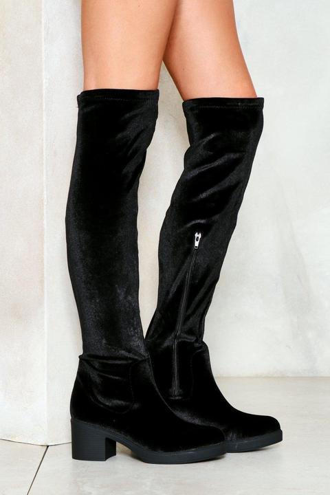 Side Kick Velvet Over-the-knee Boot