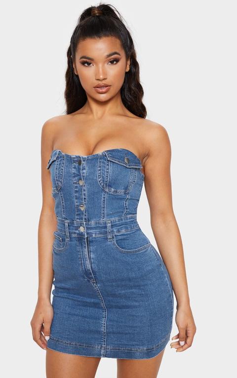 denim bandeau dress