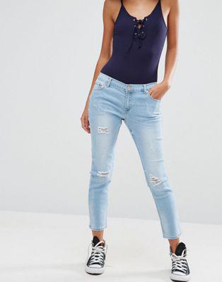 Glamorous - Jeans Skinny A Coste - Blu