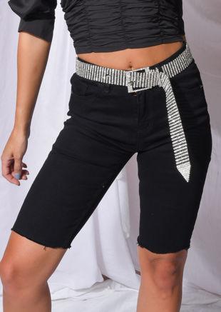 black denim cycling shorts