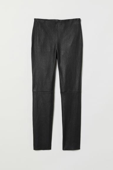 H & M - Pantaloni In Pelle - Nero