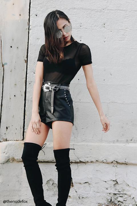 Shorts In Pelle Sintetica