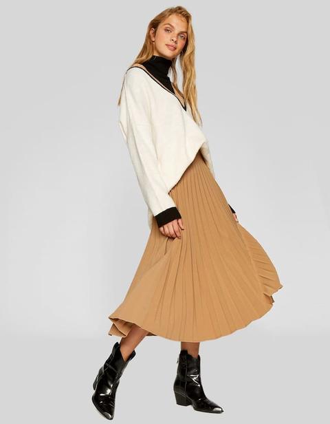 Pleated Skirt In Beige