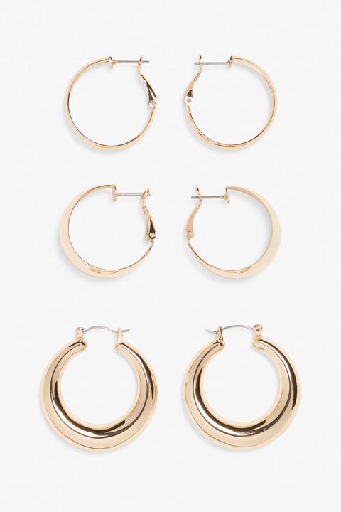 Assorted Hoop Earrings - Gold