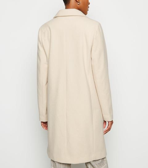 Cream Revere Collar Coat New Look