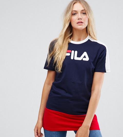 Camiseta Larga Colour Block Con Logo De Fila Tall