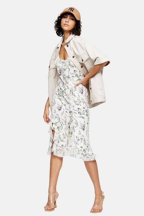 Idol Ivory Floral Slip Midi Dress