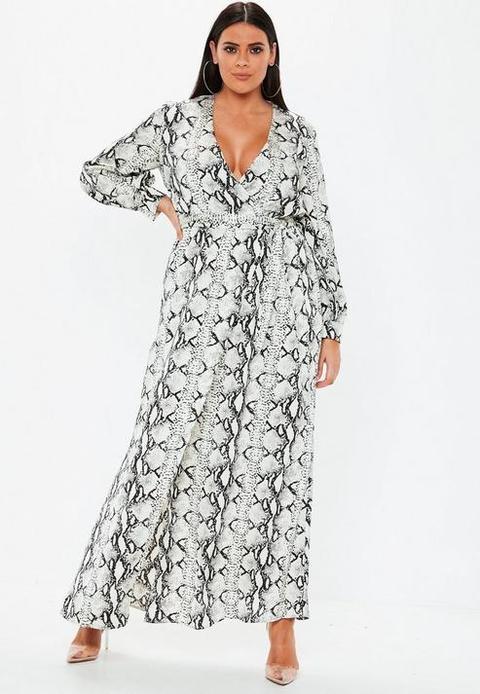 grey snake print maxi dress