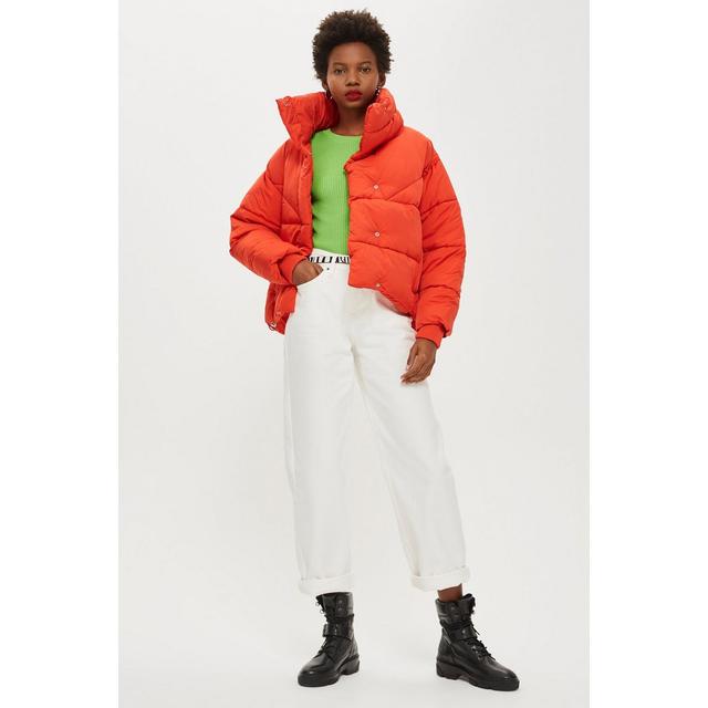 topshop red puffer jacket