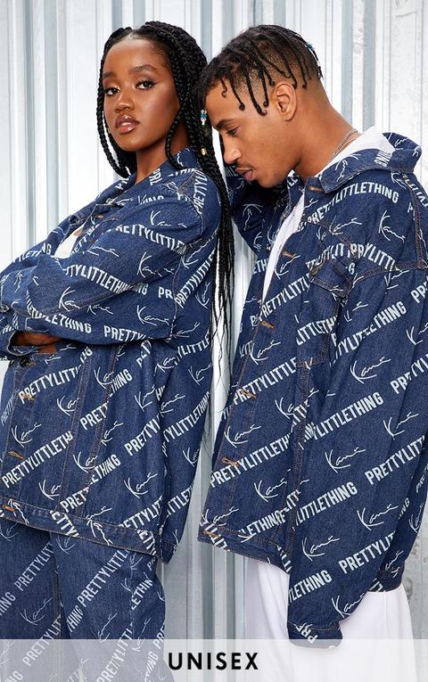 Karl Kani - Veste En Jean Oversize À Logos, Bleu