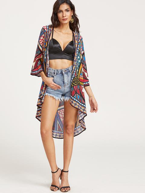 Kimono Con Stampa Geometrica