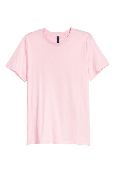 H & M - Camiseta Cuello Redondo - Rosa