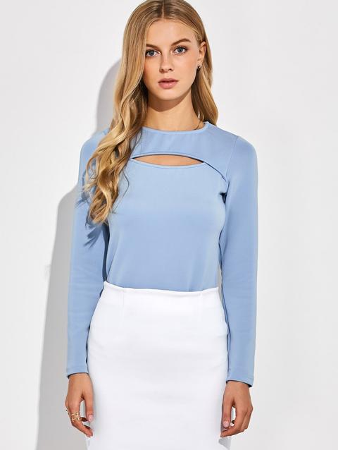 Long Sleeves Cutout Tee