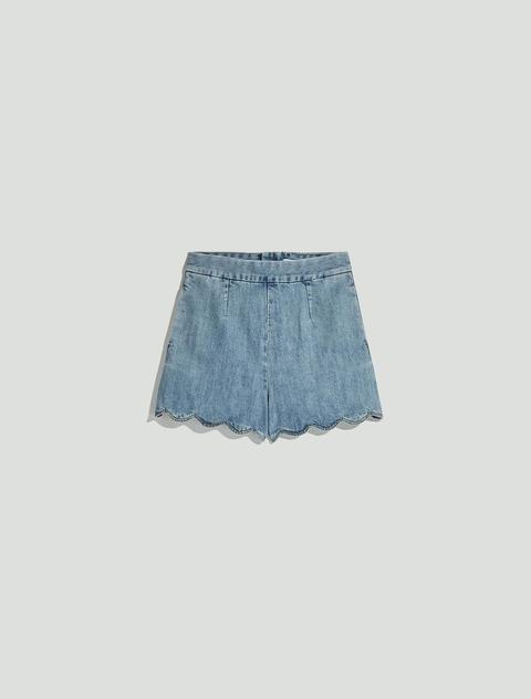 Shorts In Denim Con Orlo Smerlato