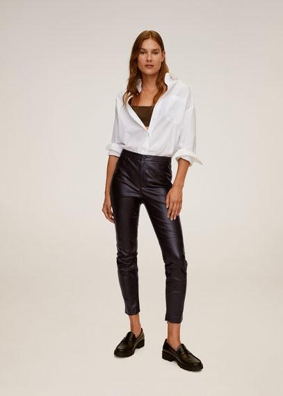 Slim-fit Faux Leather Trousers