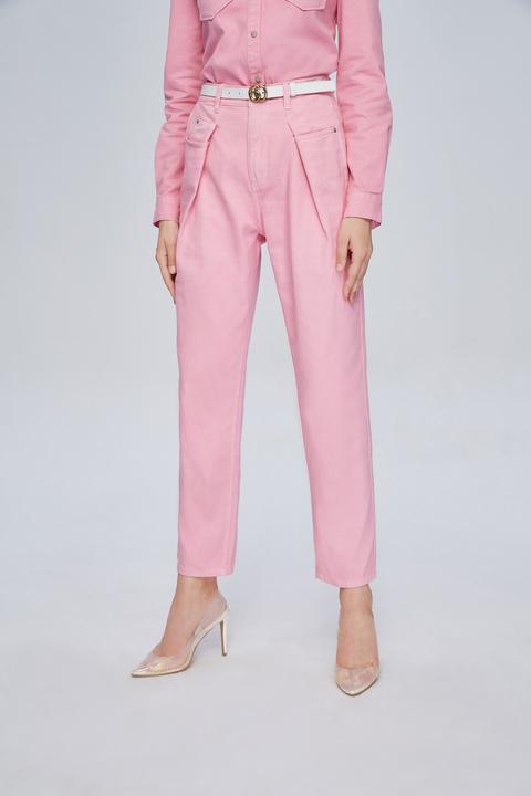 Jeans Rosa Con Stampa Pop