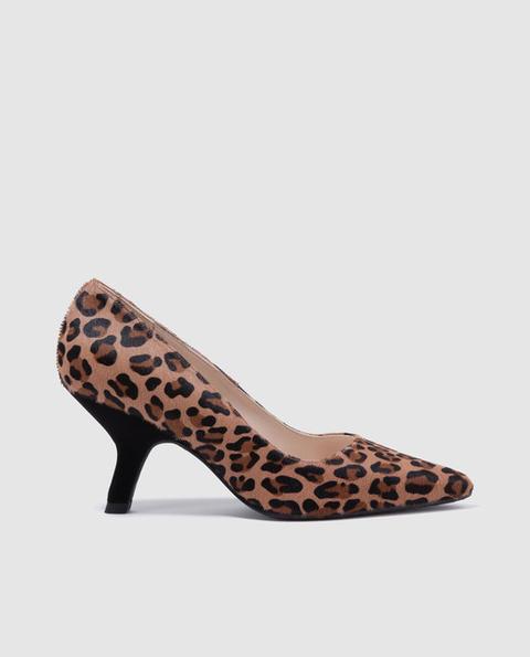 Lodi - Zapatos De Salón De Mujer En Color Marrón Claro Con Print Animal