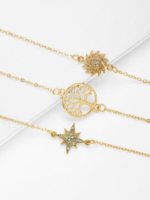 Set Di Bracciale A Forma Di Hollow Tree & Sun God Design