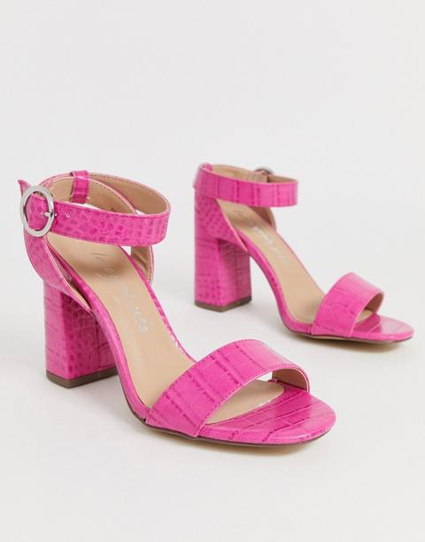 new look pink sandal heels