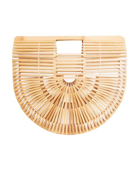 Ali Wooden Structured Clutch Bag